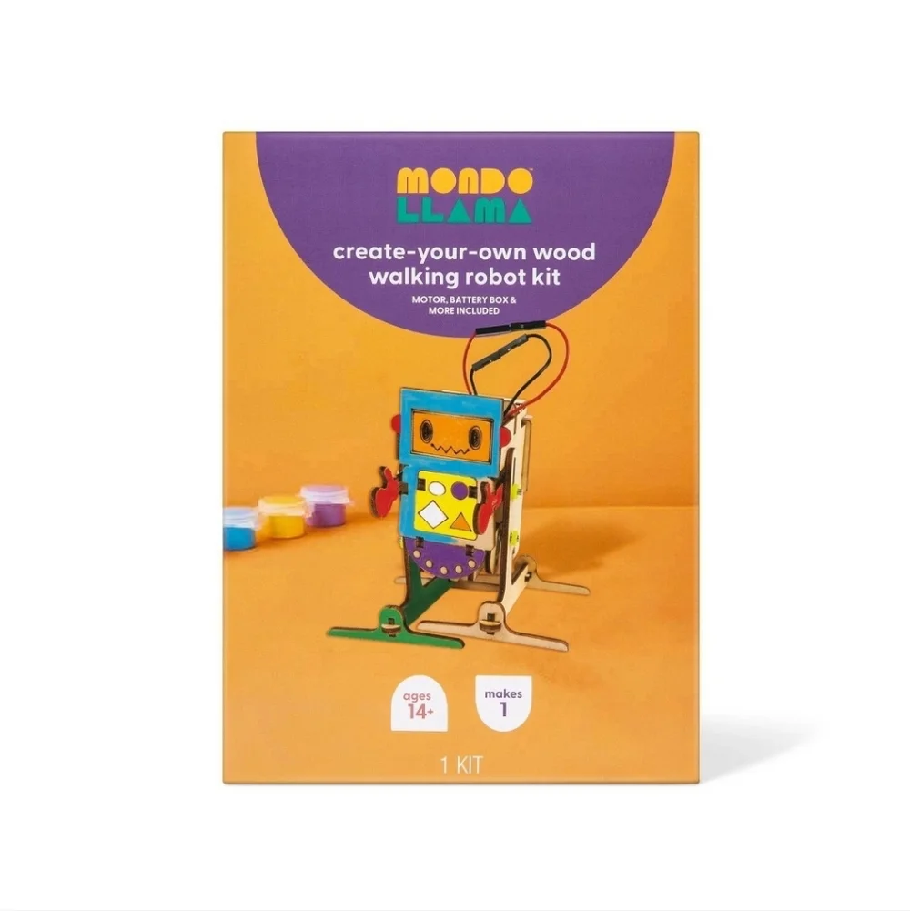 New!Diy Create Your Own Colorful Wood Walking Robot Kit Y2K Outdoors Trendy